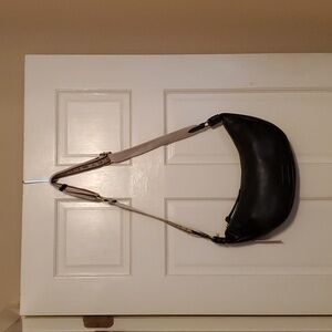 Lucky brand leather handbag.blue with tan guitar strap.nwot